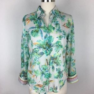 Robert Graham Flip Cuff Floral Shirt Small